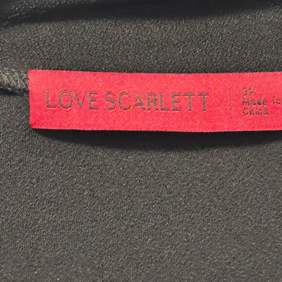 Love Scarlett Womens Top Sz 3X Black Tunic With Tie Neck & Button Cuffs - Picture 3 of 11